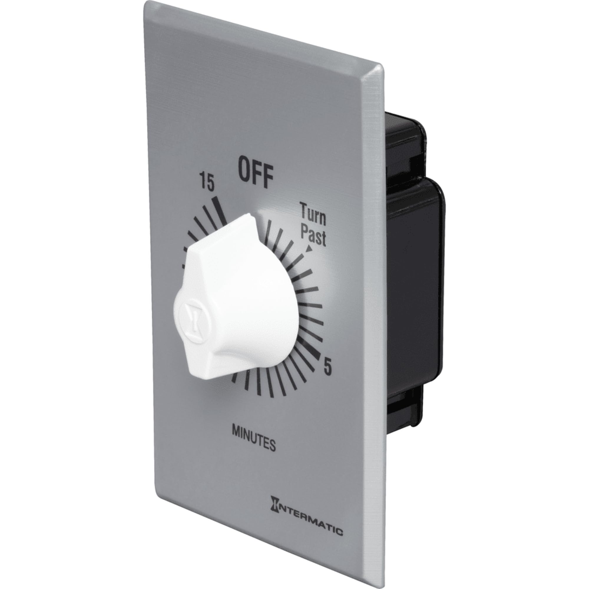 Intermatic FF15MC timer with brushed metal finish for energy-efficient lighting control