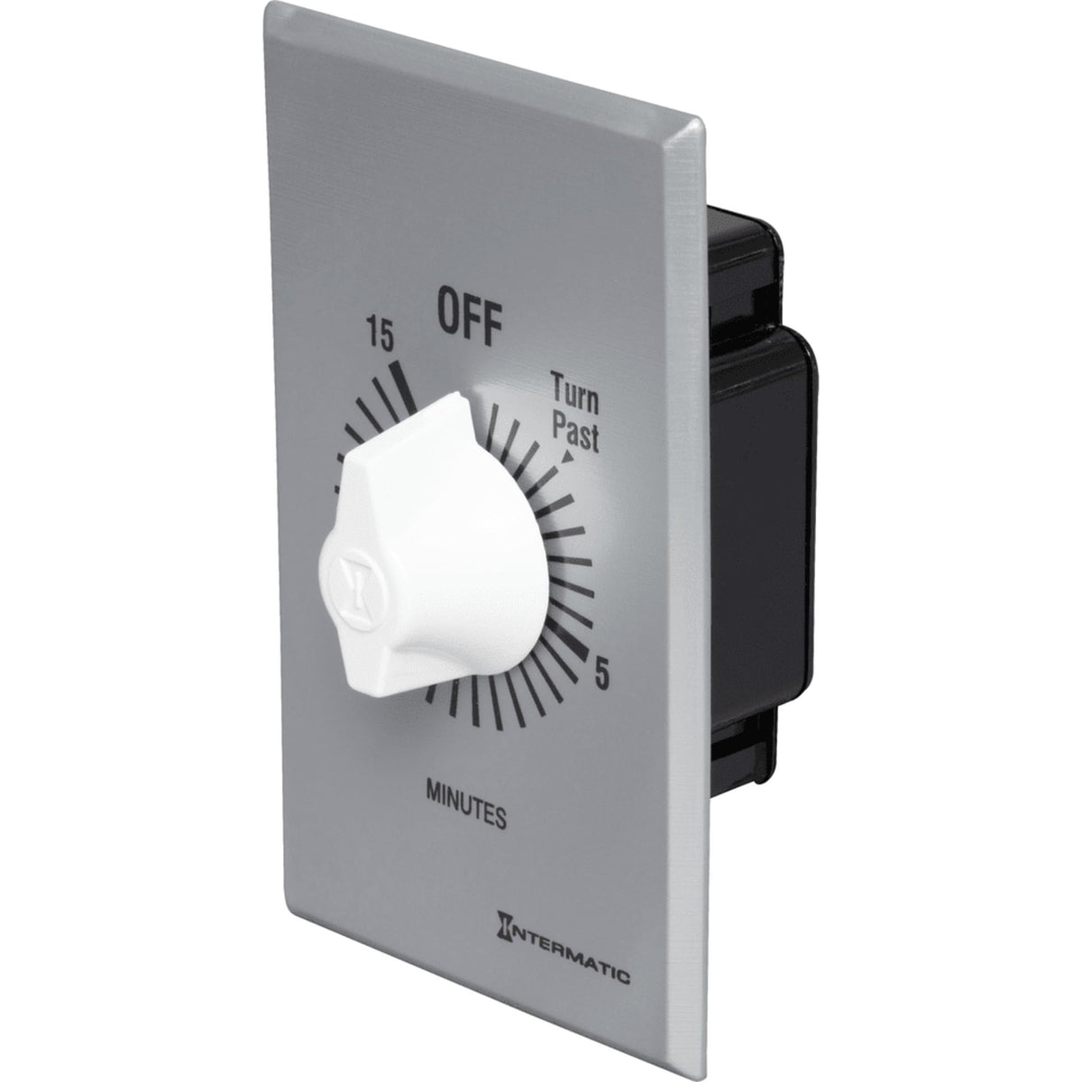Intermatic FF15MC timer with brushed metal finish for energy-efficient lighting control