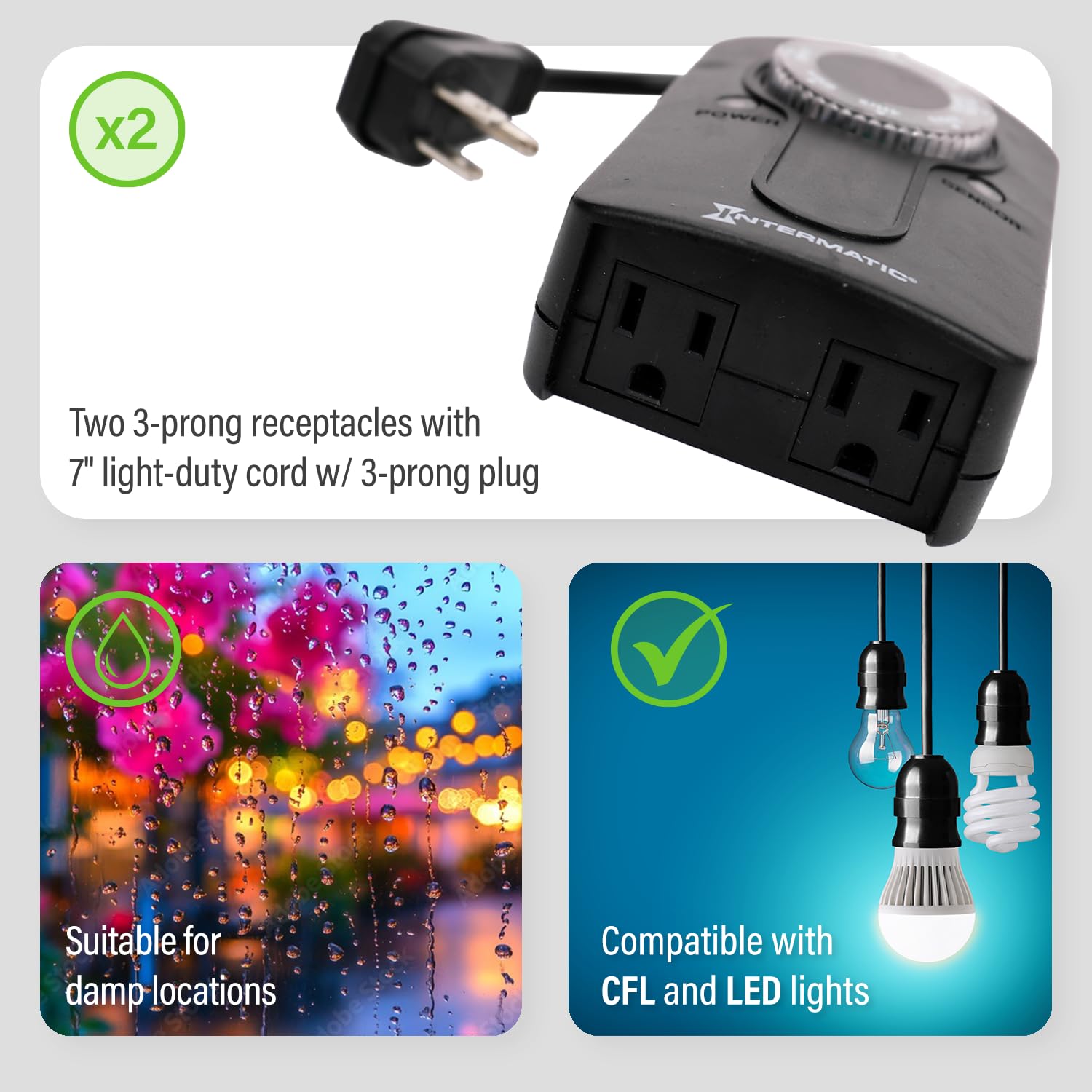 HB51K dual receptacles outdoor design powers two loads