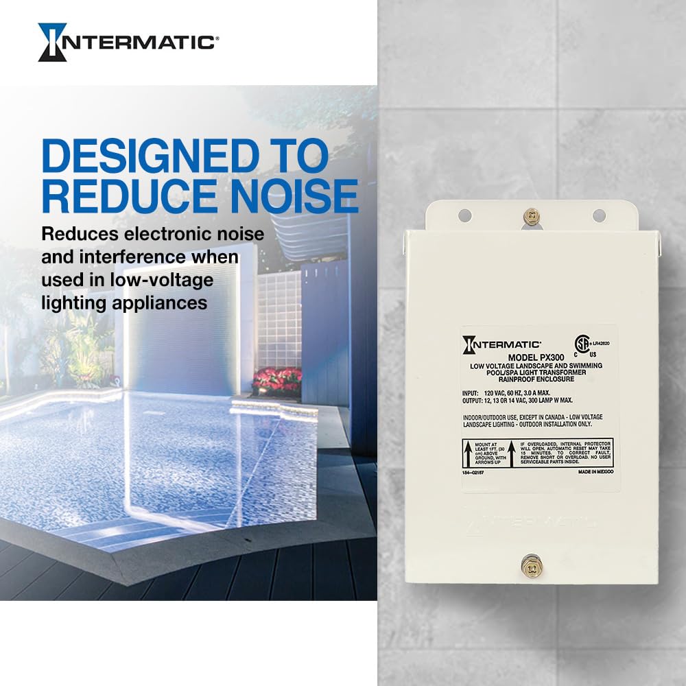 Intermatic PX300 outputs 12V/13V/14V to support pool, spa, and landscape fixtures