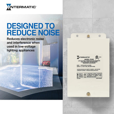 Intermatic PX300 outputs 12V/13V/14V to support pool, spa, and landscape fixtures