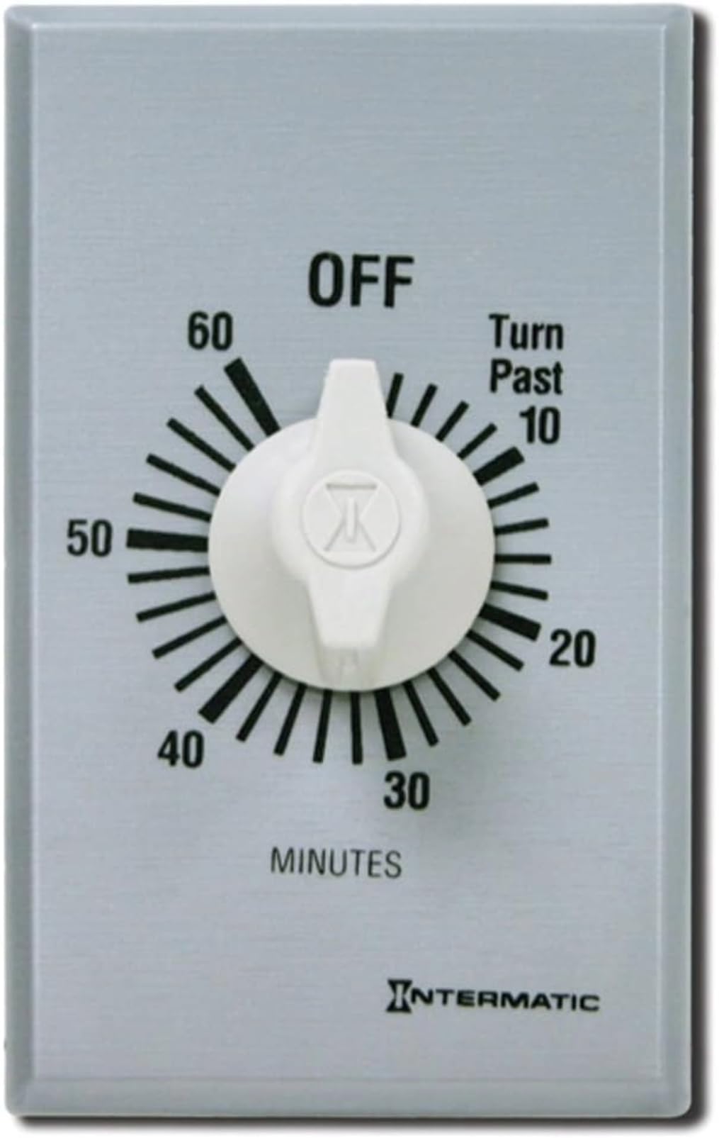 Intermatic SW60MK timer front view showing compact energy-saving design for easy installation.