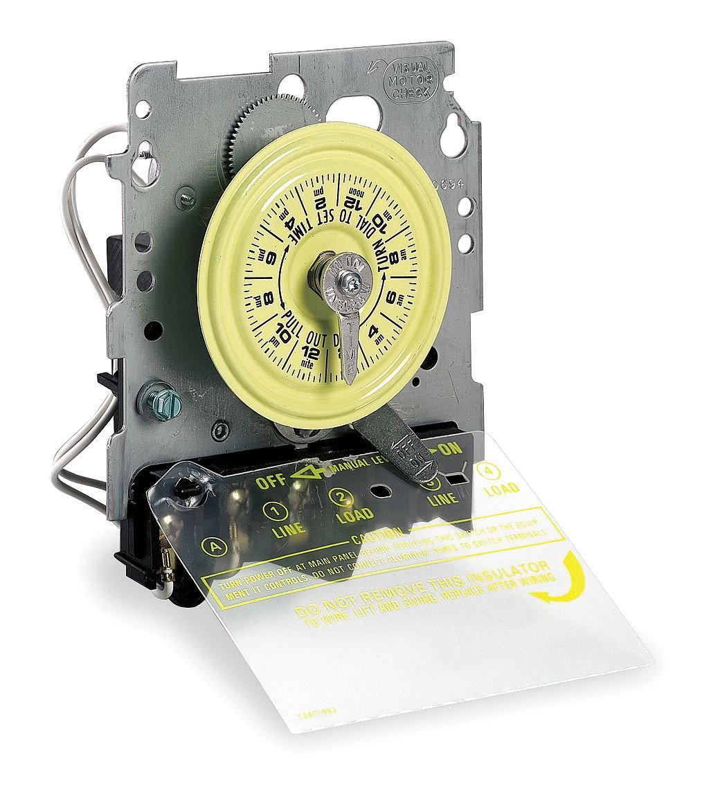 Intermatic T104M mechanical time switch mechanism enabling precise daily on/off control