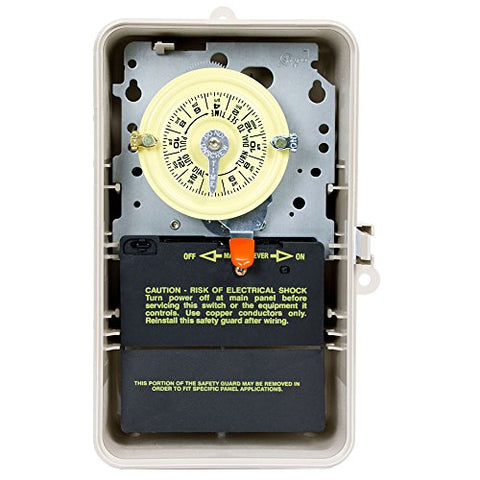 Intermatic T104P3 in beige NEMA 3R enclosure for weatherproof installations.