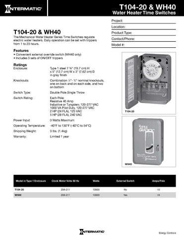 Intermatic WH40 steel case ensures rugged durability in everyday use