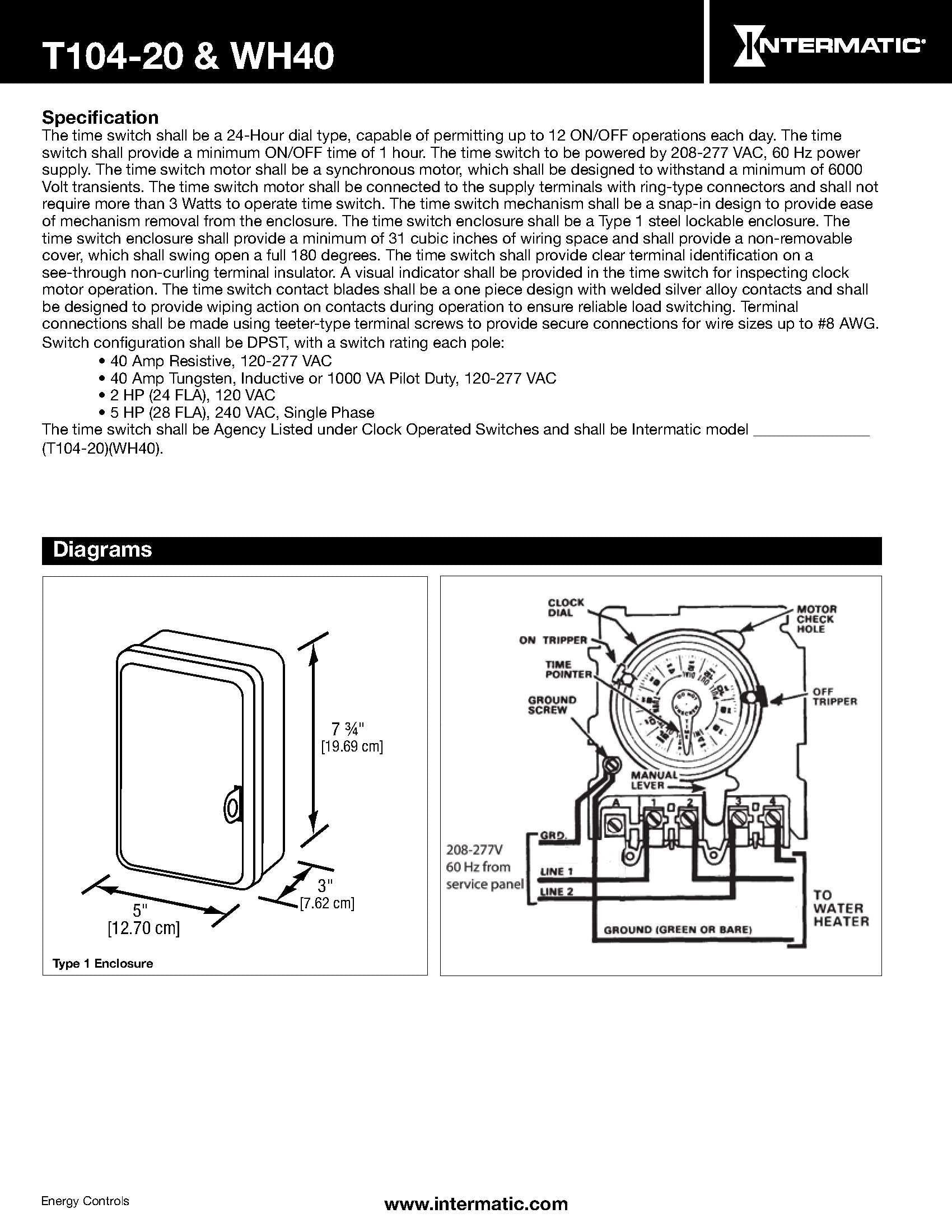 WH40 trippers showing three timing options to tailor hot-water schedules