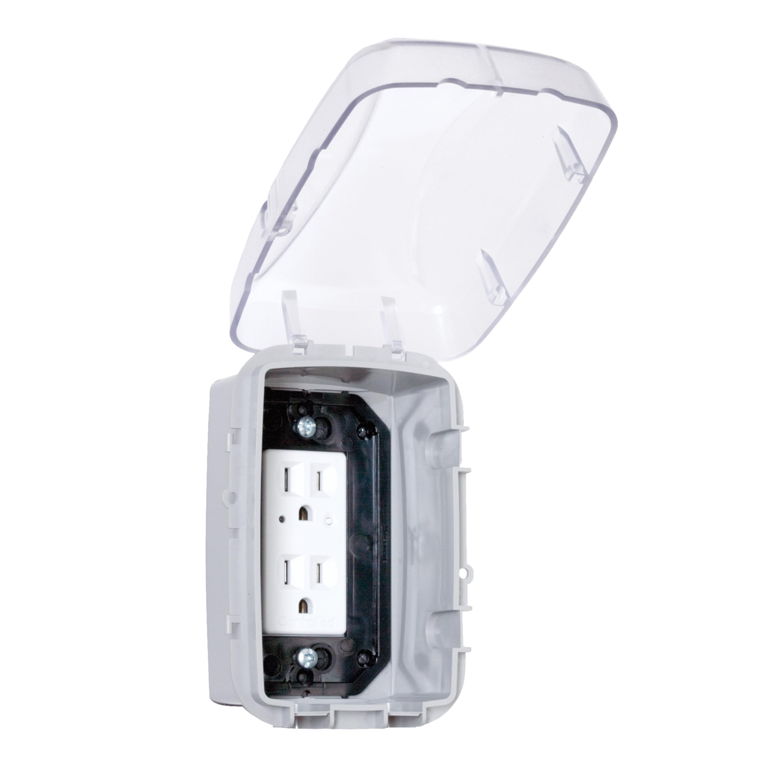 Intermatic WP3100C heavy-duty polycarbonate cover resists UV and weather.