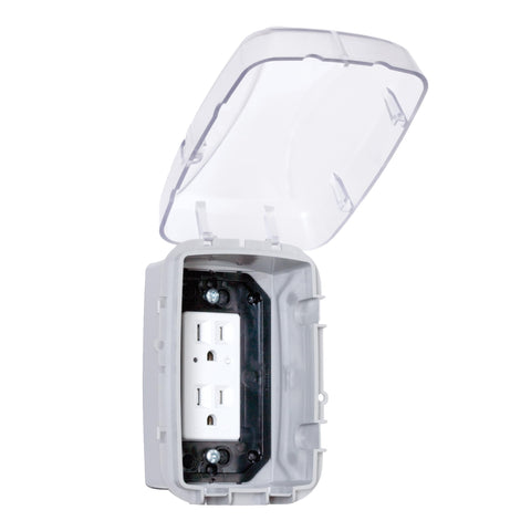 Intermatic WP3100C heavy-duty polycarbonate cover resists UV and weather.