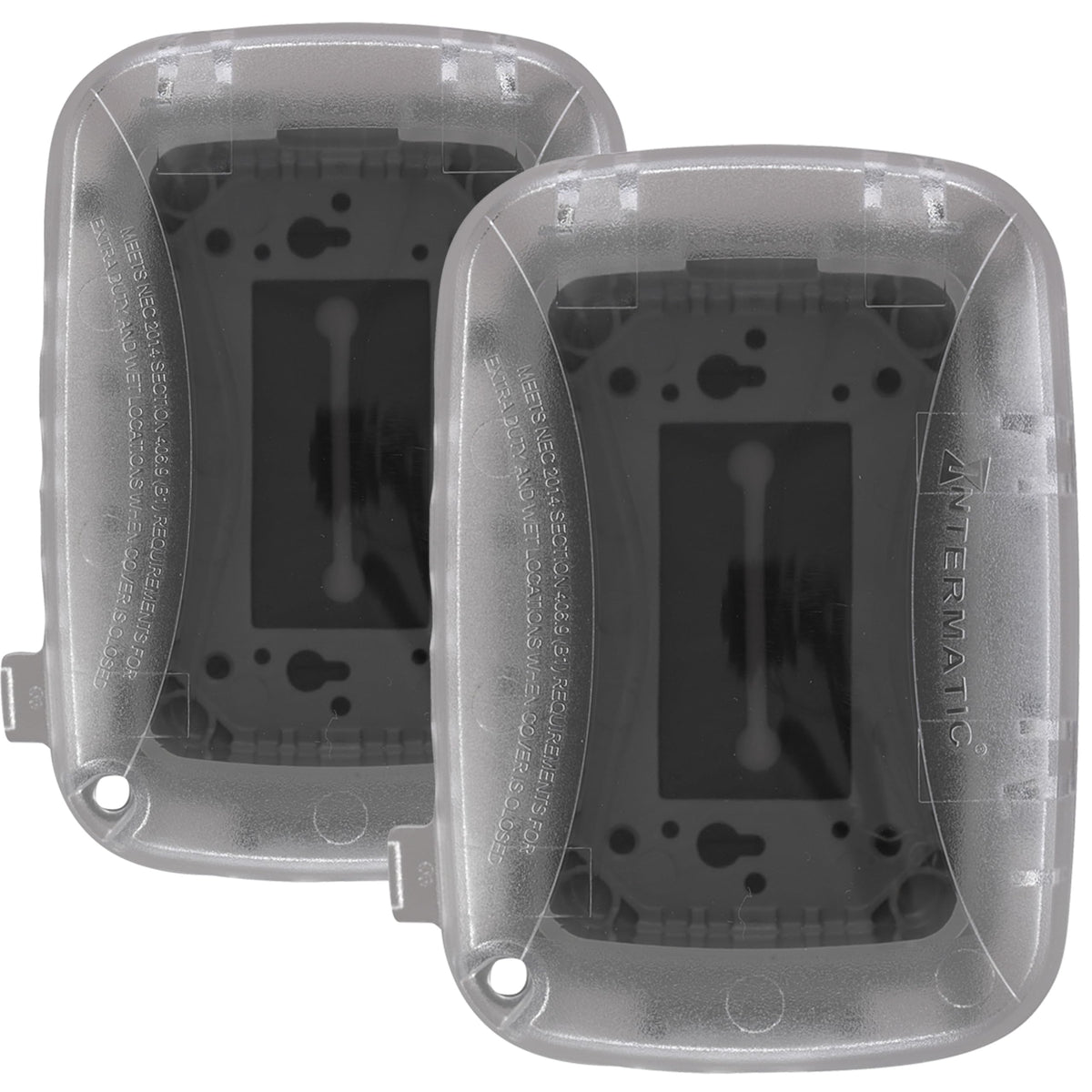 Intermatic WP5100C front view with weatherproof protection for outdoor outlets.