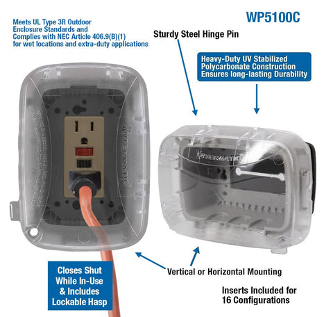 Intermatic WP5100C wall-mount installation view highlighting easy setup.