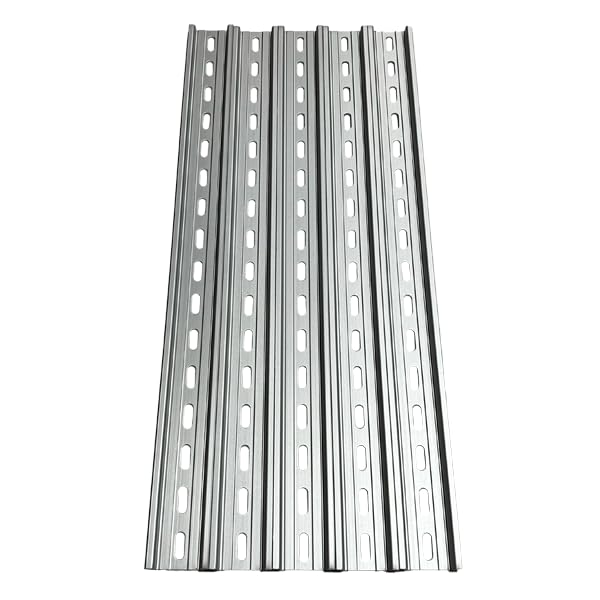 International Connector T&G slotted aluminum rail, 16-inch length, ideal for flexible DIN rail mounting.