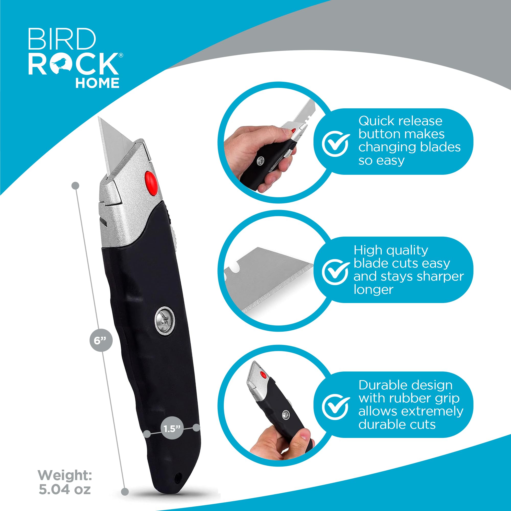Internet's Best retractable blade quick-change system for fast blade swaps.