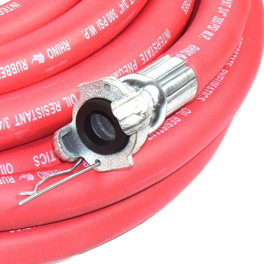 Interstate Pneumatics HJ19-050E 50-foot red air hose extended for versatile industrial tasks