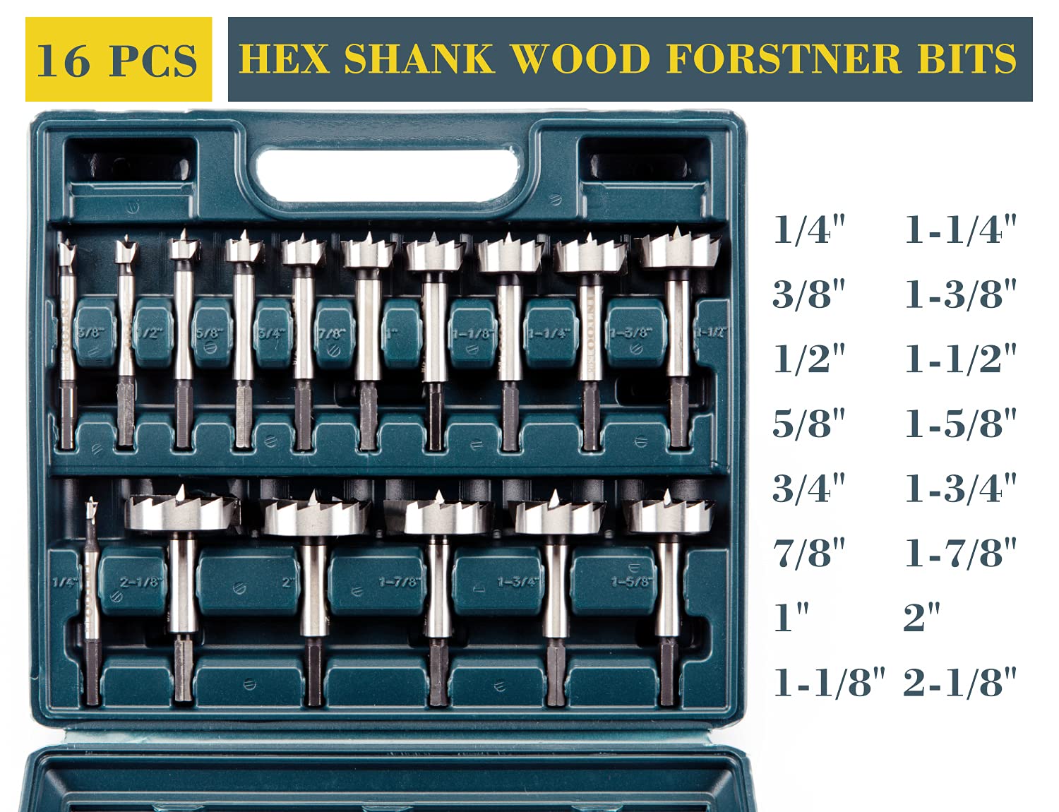 INTOO forstner bits range with hex shank compatibility for versatile drilling