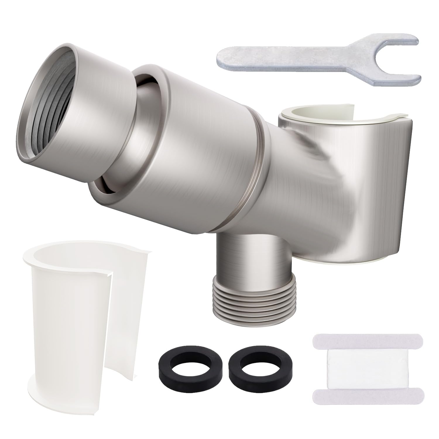 Inwindrain all-metal shower head holder with brass pivot ball provides stable position