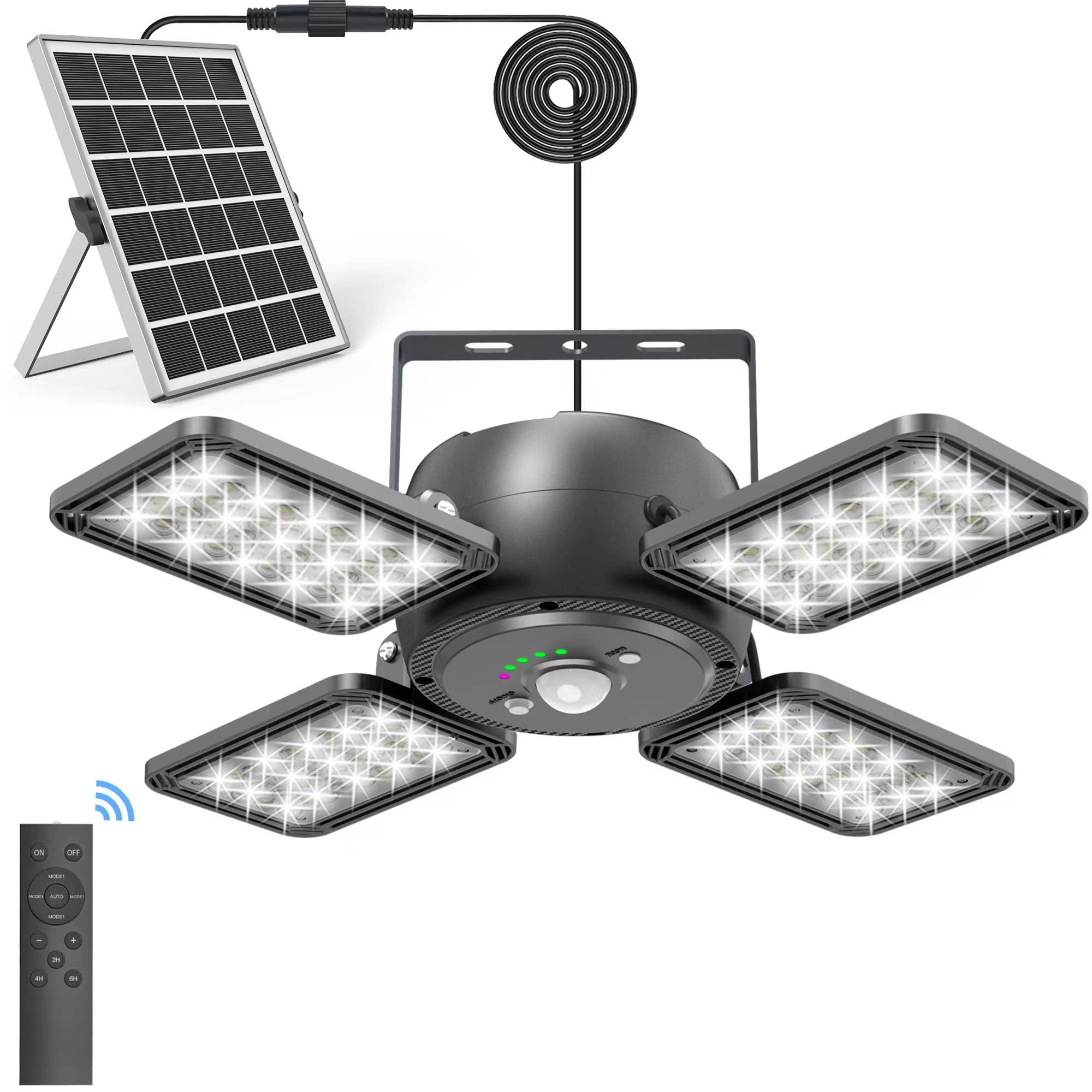 INXPHY solar shed light with adjustable panels for versatile indoor and outdoor coverage.