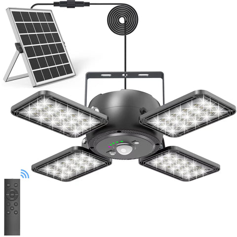 INXPHY solar shed light with adjustable panels for versatile indoor and outdoor coverage.