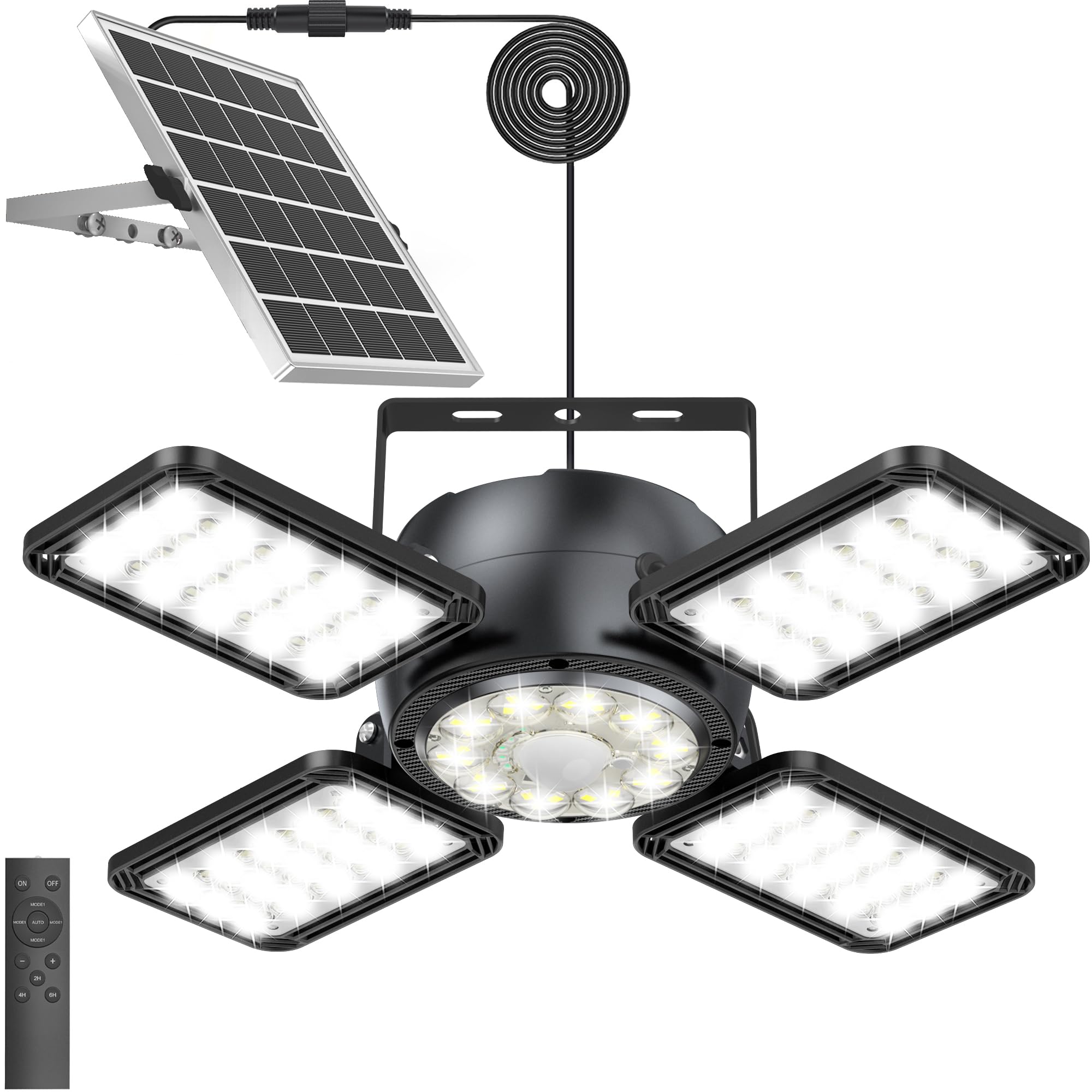 INXPHY Solar Shed Light with remote control panel for easy outdoor use.