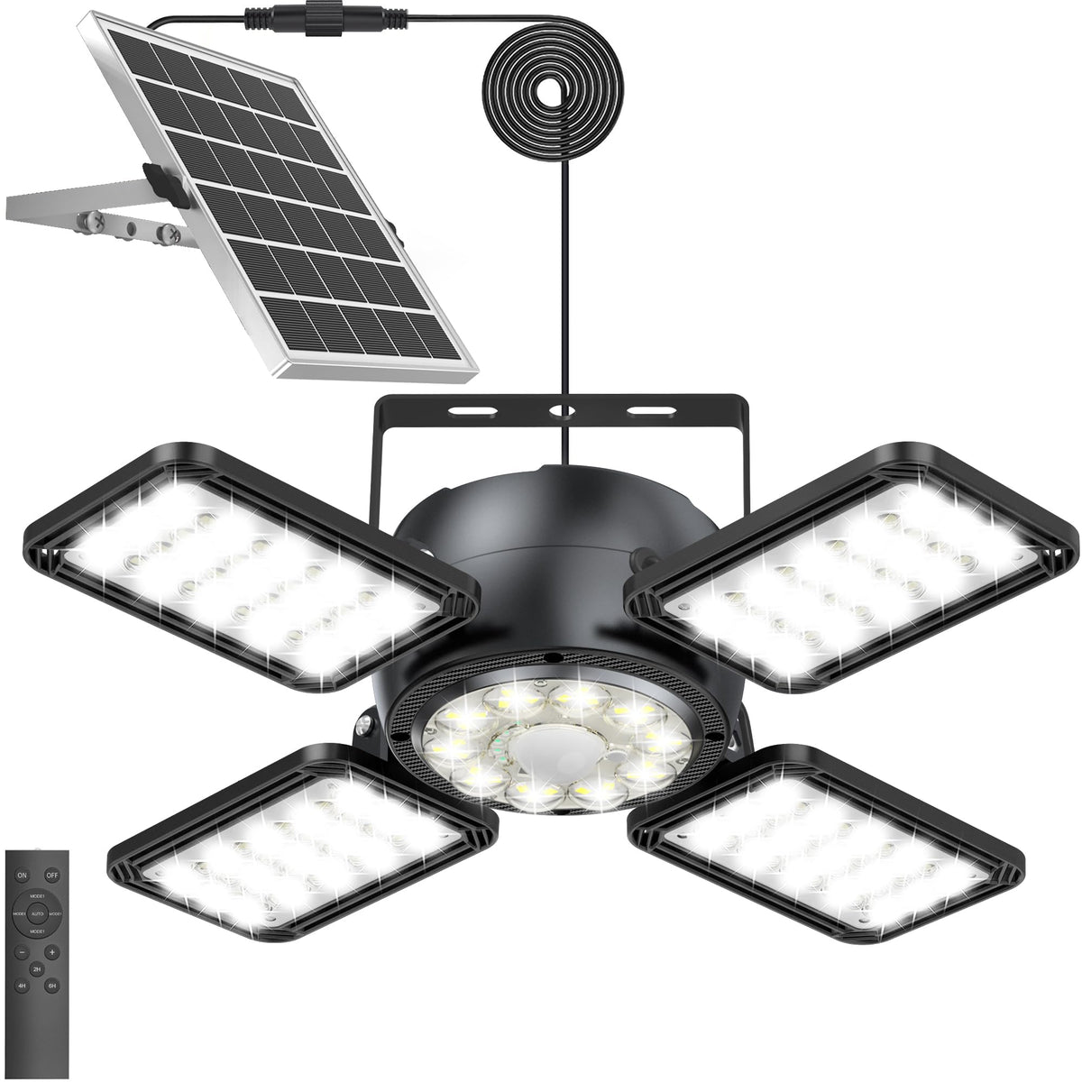 INXPHY Solar Shed Light with remote control panel for easy outdoor use.