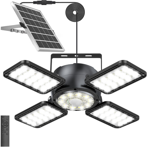 INXPHY Solar Shed Light with remote control panel for easy outdoor use.
