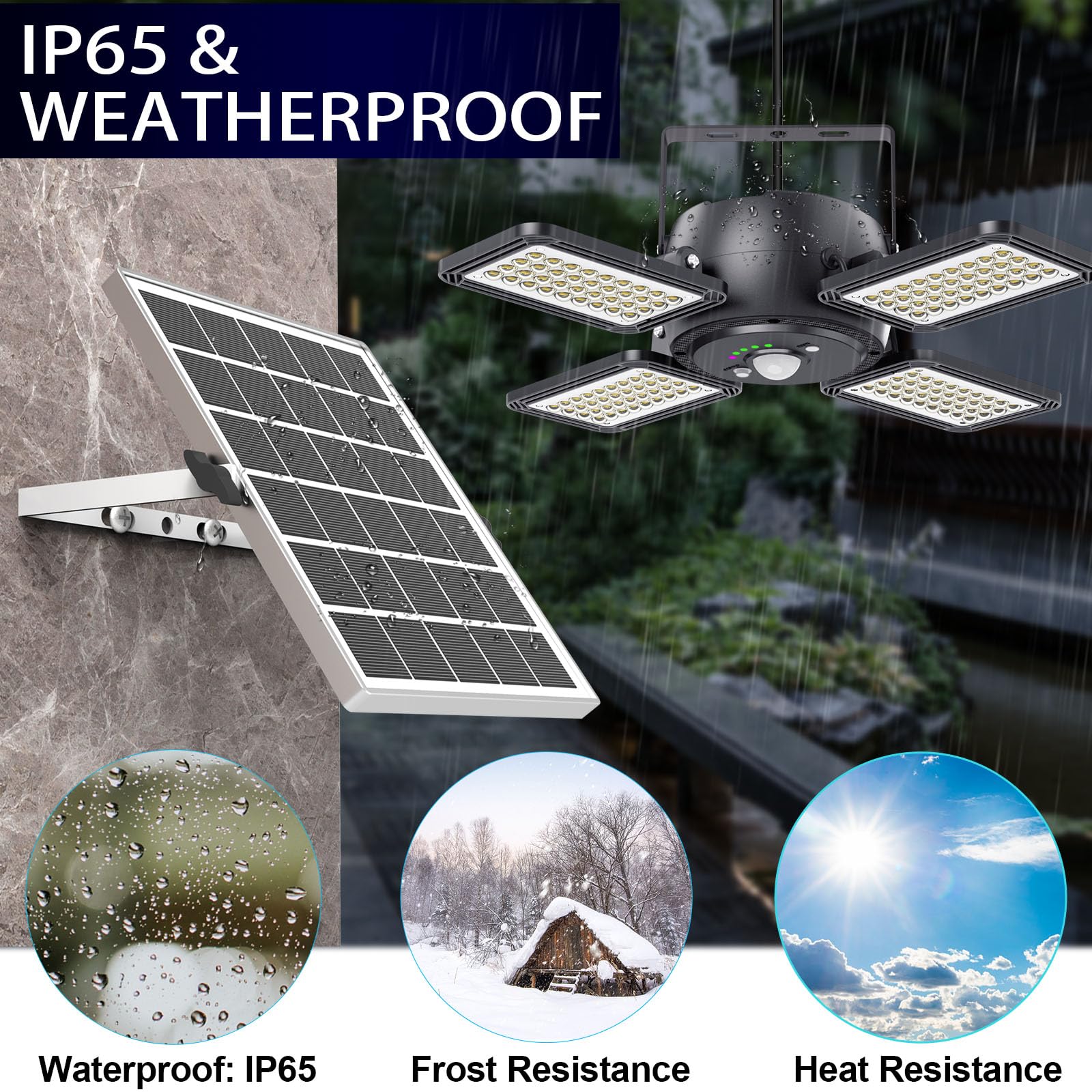 INXPHY split design light panels adjust up to 120° for tailored lighting.