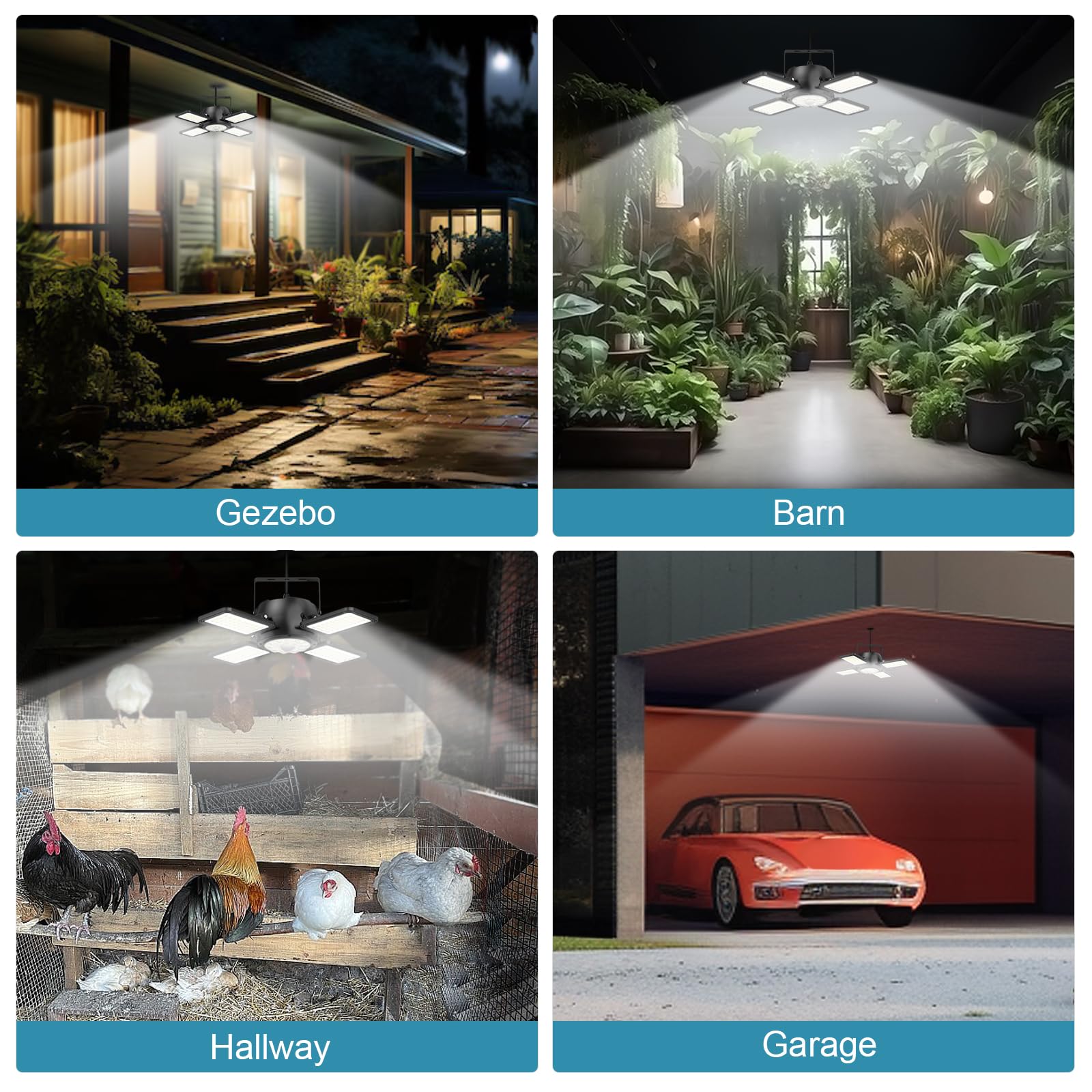 INXPHY Wall-mount ready solar pendant light for flexible placement.