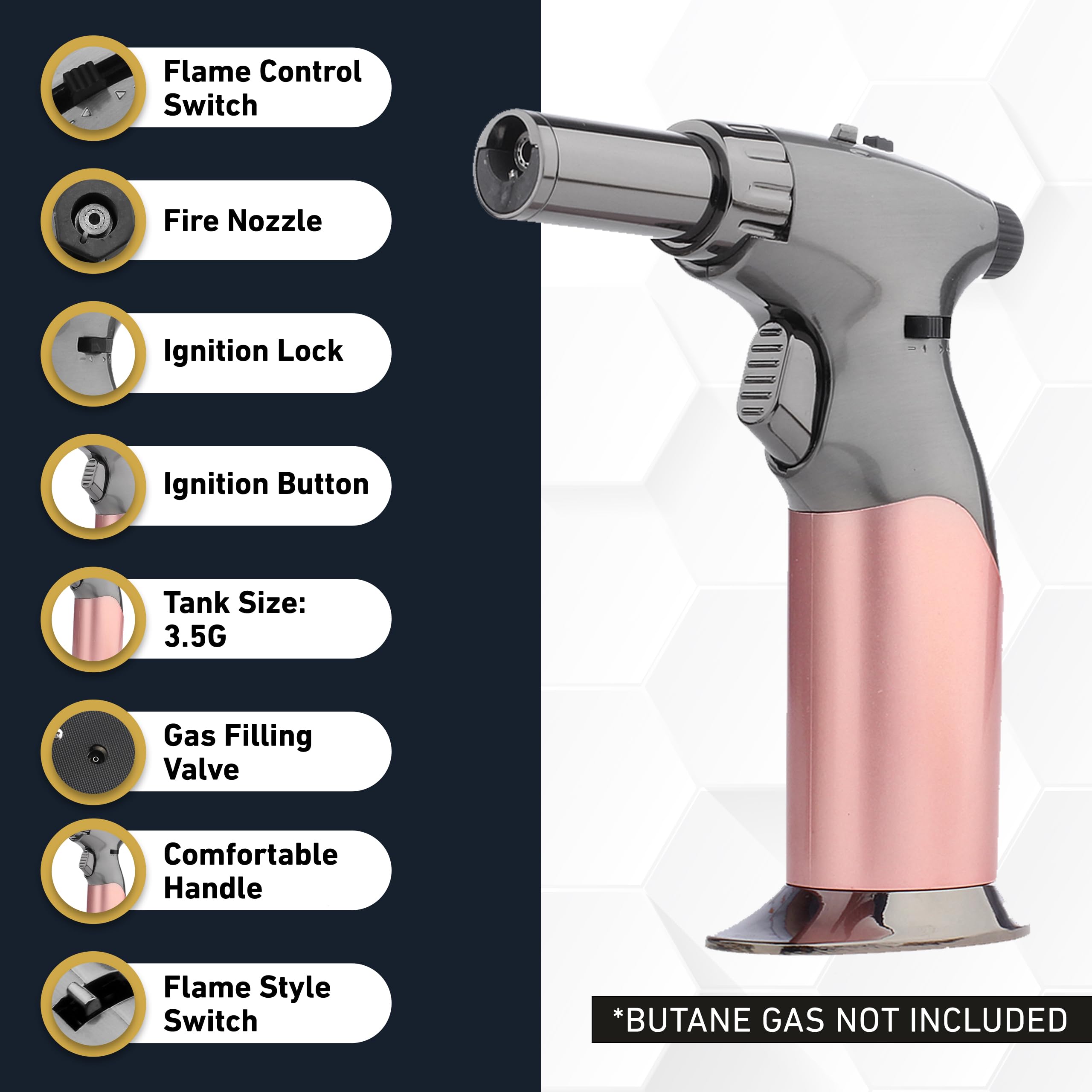inZaynity dual flame torch adjustable flame control lets you tailor heat for various tasks