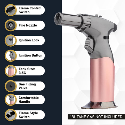 inZaynity dual flame torch adjustable flame control lets you tailor heat for various tasks