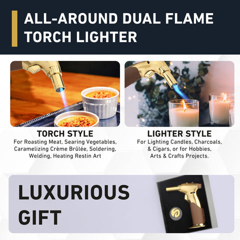 inZaynity torch with adjustable flame supports versatile application.