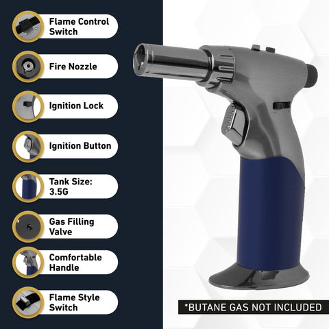 inZaynity dual flame torch compact design fits easily in kitchen drawers and tool boxes