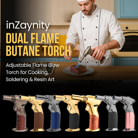 inZaynity dual flame torch used in resin art for curing and detailing