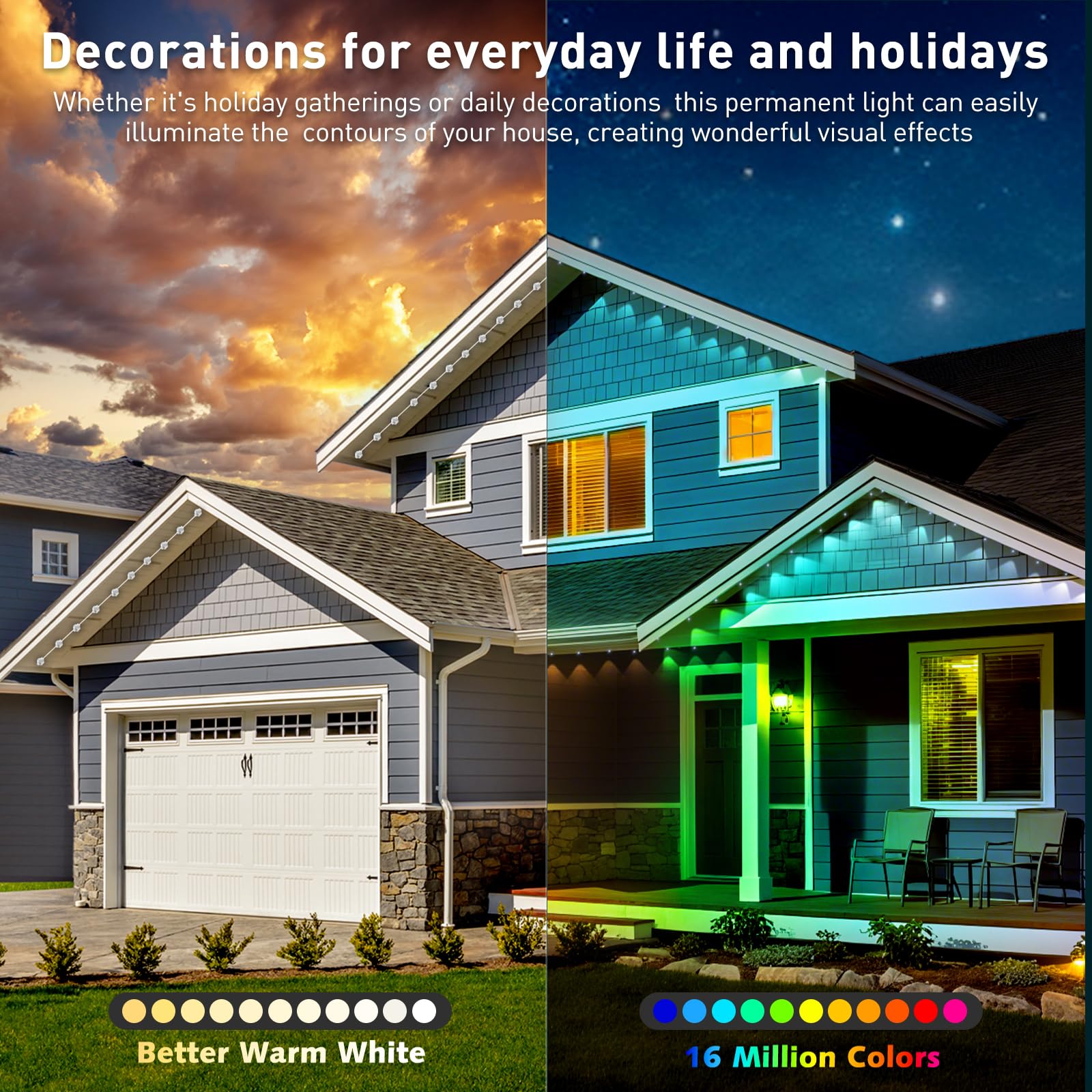 INZIDOL 100ft outdoor lights 58-scene presets create ready-made atmospheres