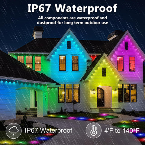 INZIDOL 100ft outdoor lights app control enables color changes via smartphone