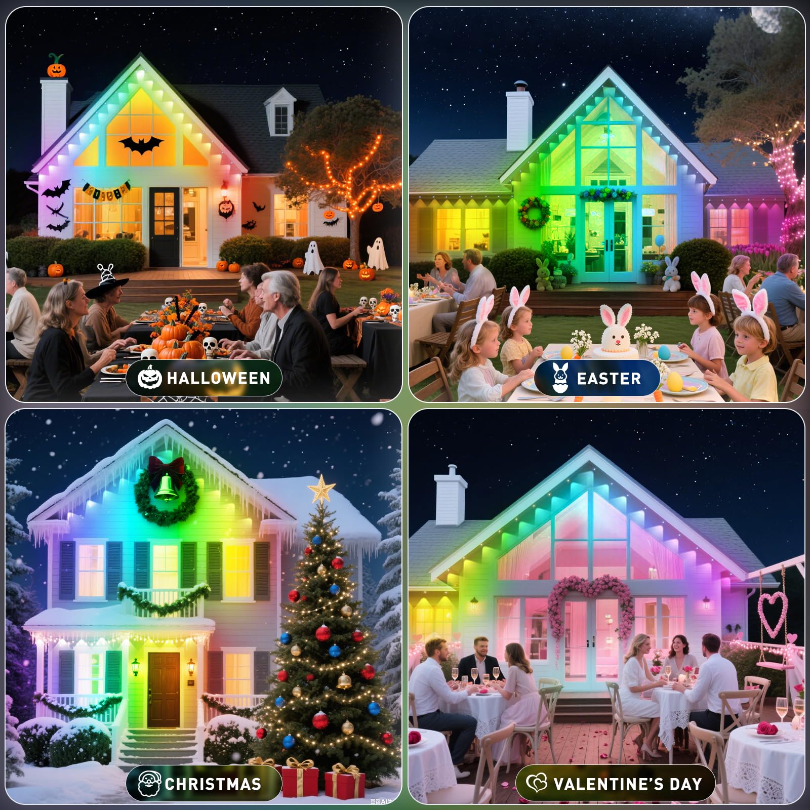 INZIDOL 100ft outdoor lights durable design resists sun and temperature changes