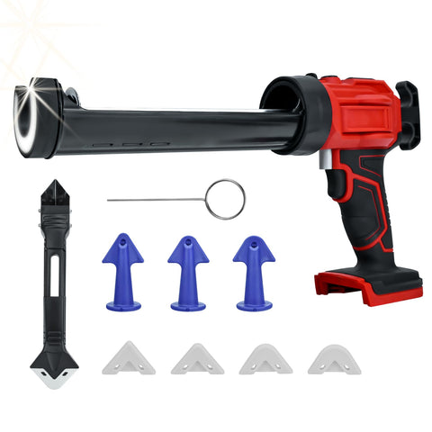 IOHBThe cordless caulking gun with LED light illuminates joints for precise sealing.
