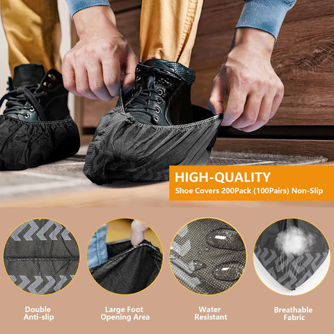 ioiopeak shoe covers elastic band demonstrates universal fit