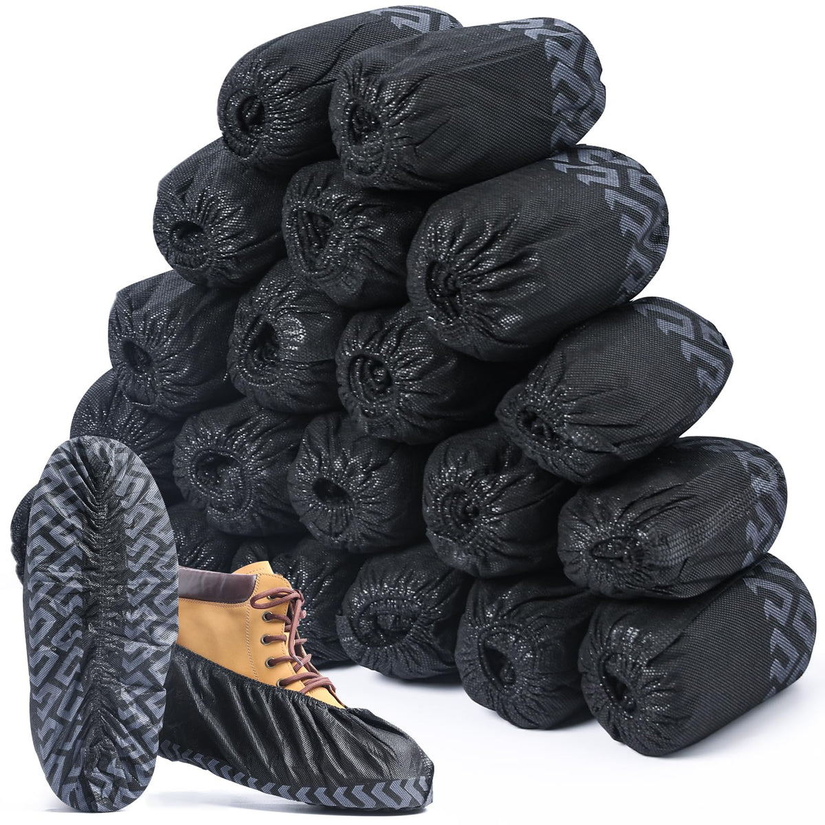 ioiopeak shoe covers 200-pack packaging illustrating bulk value and protection