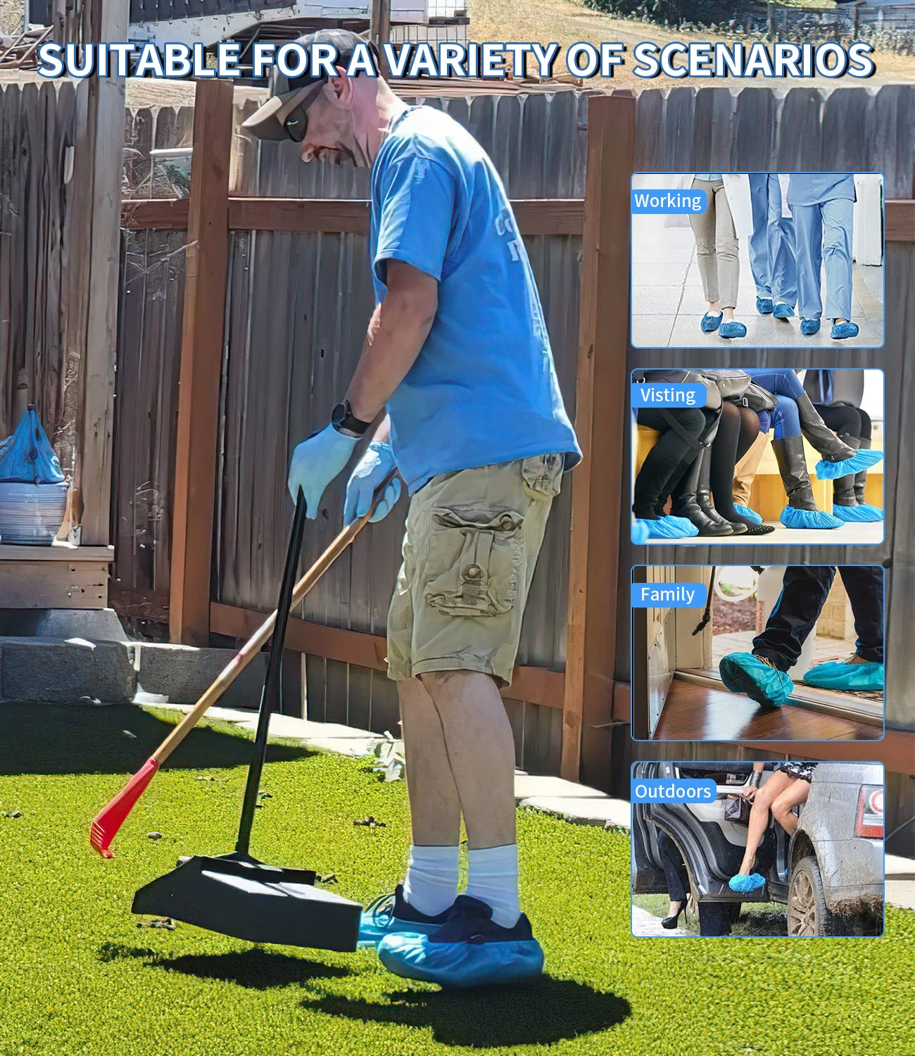 ioiopeak recyclable material eco-friendly disposable shoe covers for responsible gatherings.
