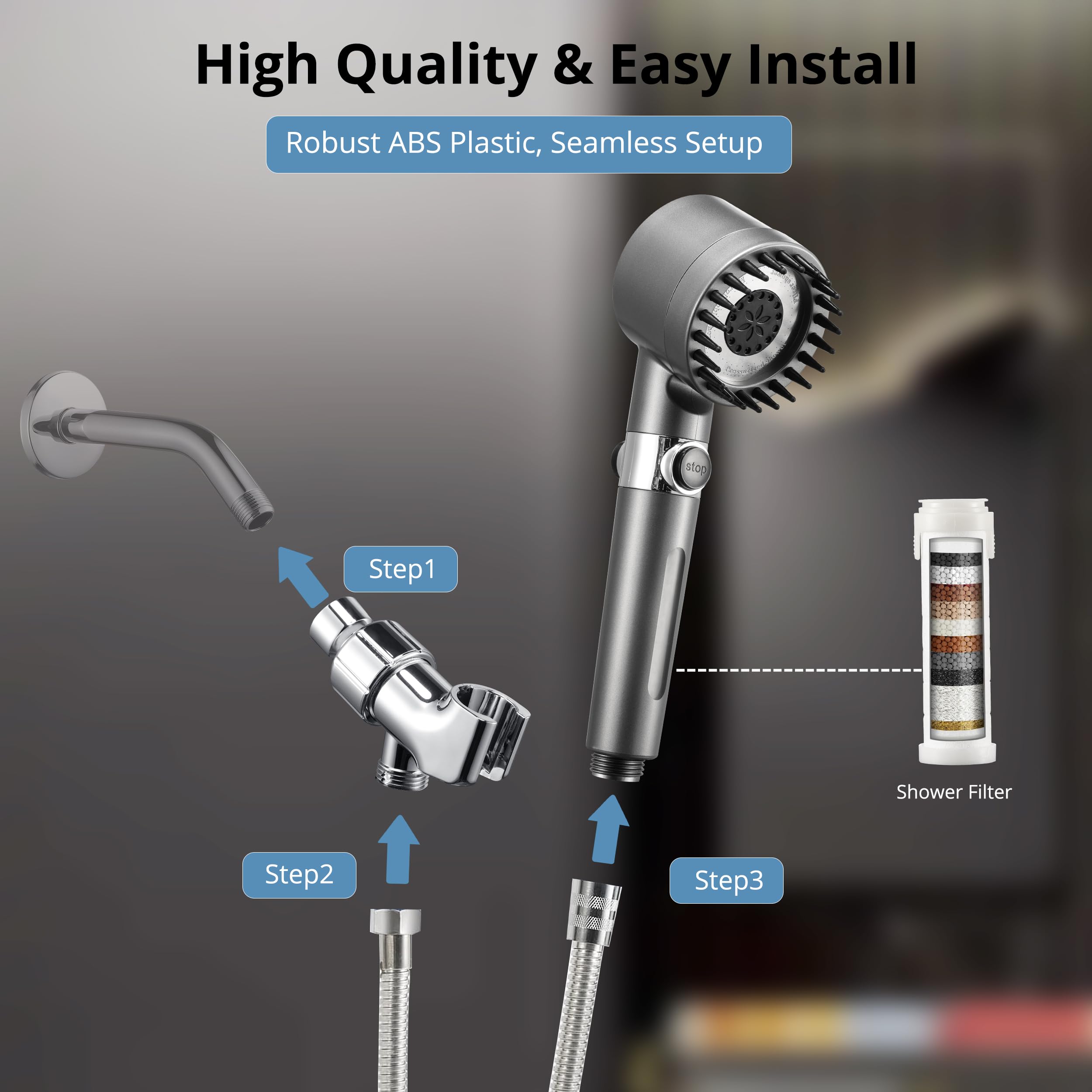 Iopsk three spray options let you tailor rain, massage, or power wash.