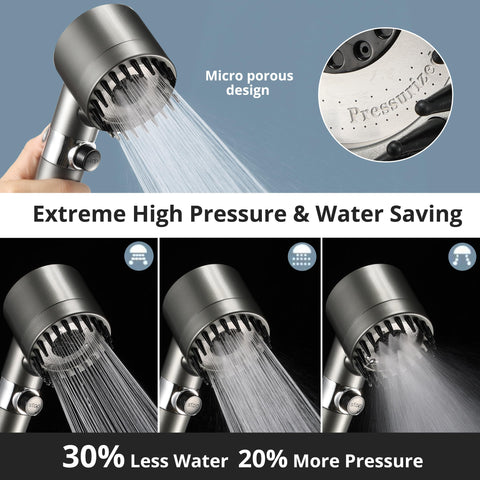 Iopsk handheld shower head delivers high pressure for a powerful, refreshing rinse.