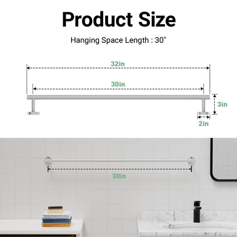 IOQ towel bar wall-mount installation shows easy setup with hardware.