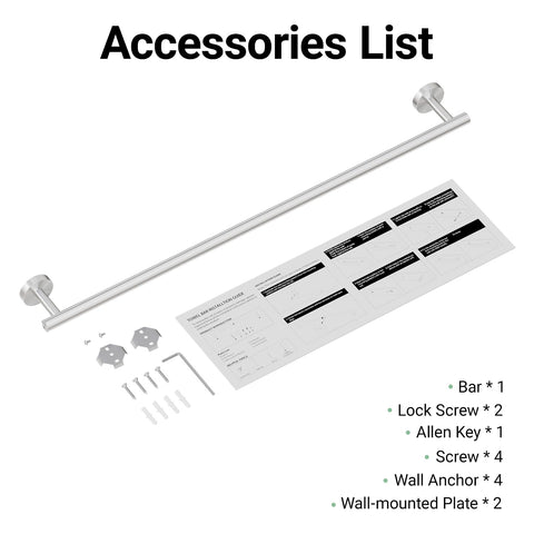 IOQ towel bar resists fingerprints and water stains for easy maintenance.