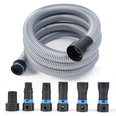 iouxvt 16ft shop vac hose demonstrates versatile reach for woodshop dust control.