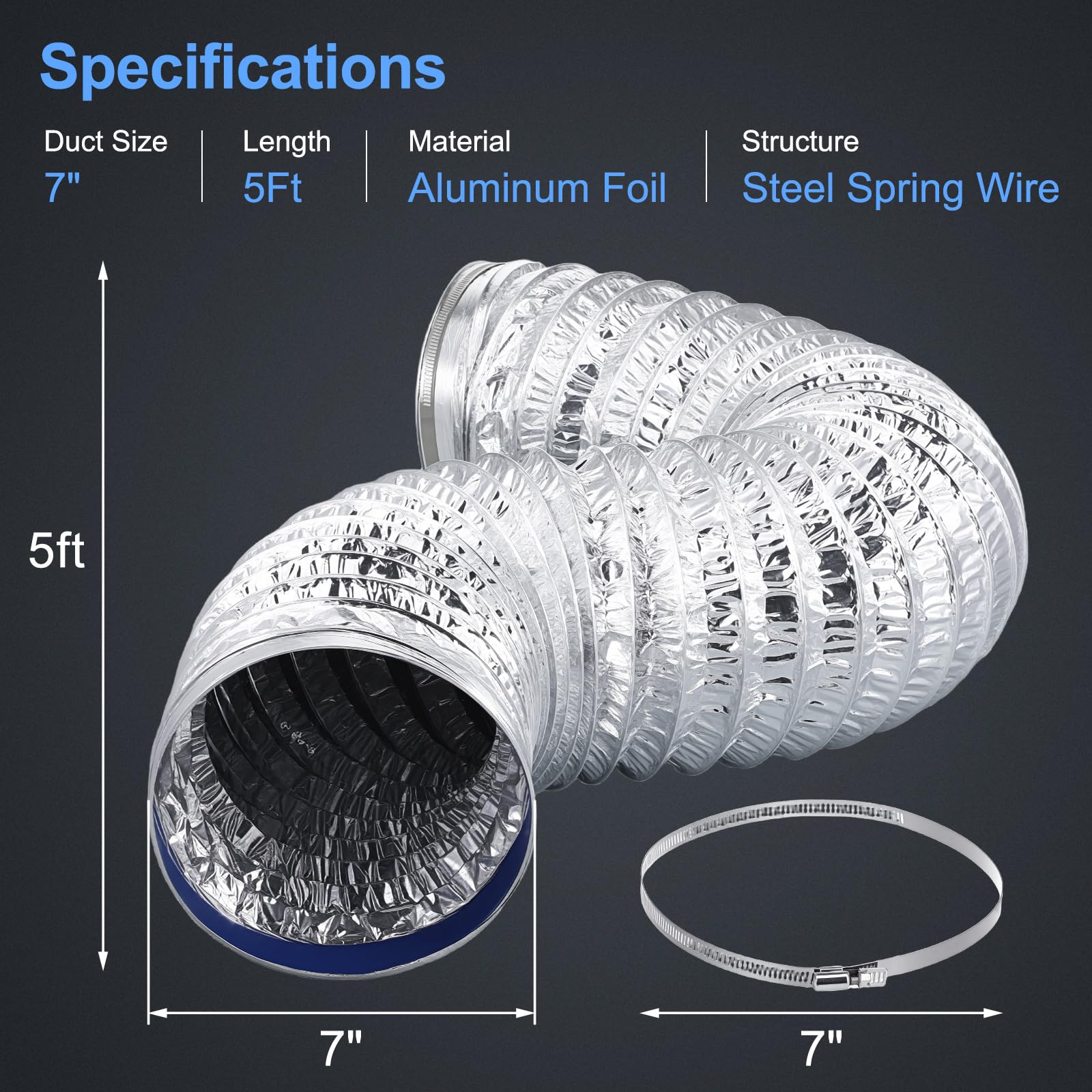 iplusmile flexible aluminum vent hose bending around corners for tight spaces