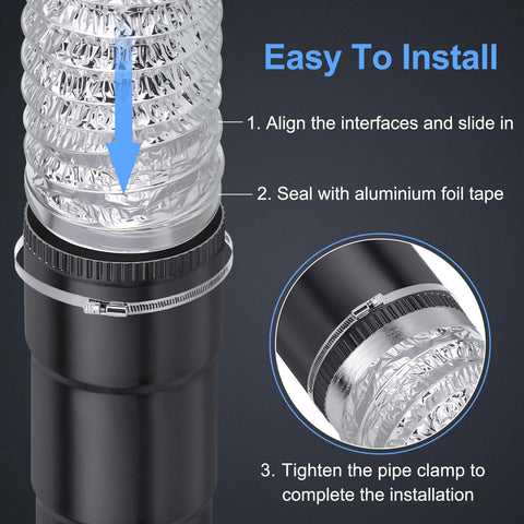 iplusmile heavy-duty air duct 5ft length supports long runs