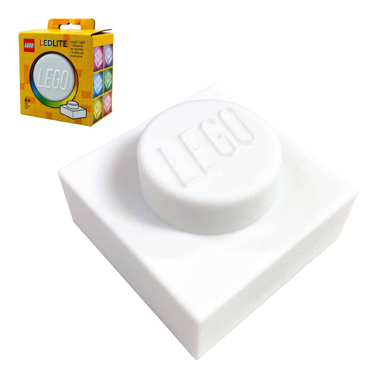 IQ Lego Iconic 1x1 Plate Night Light in white, cozy bedroom glow