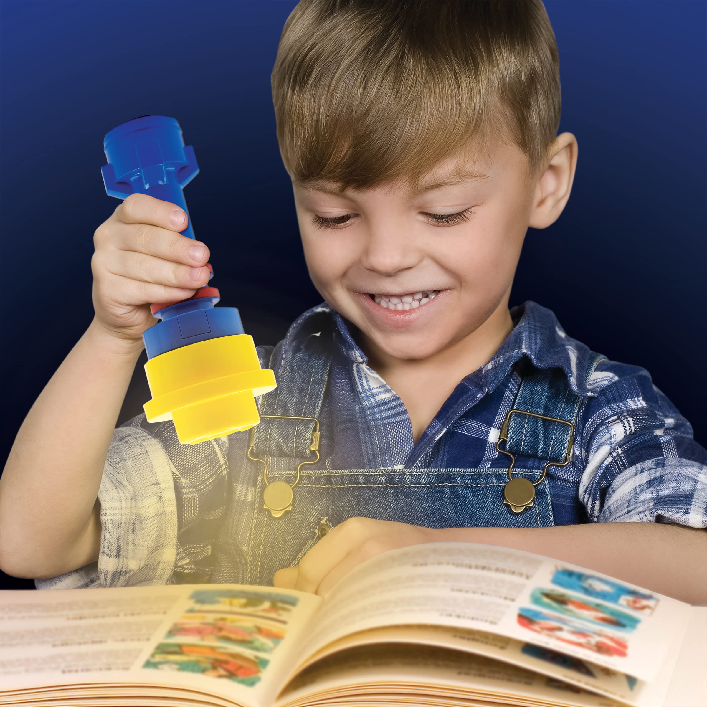 IQ Lego Iconic Torch flashlight compact 7.5-inch size fits in hand.