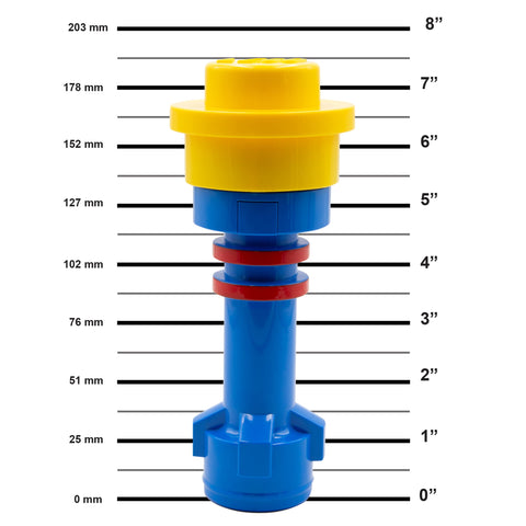 IQ Lego Iconic Torch flashlight yellow removable cap for brightness adjustment.