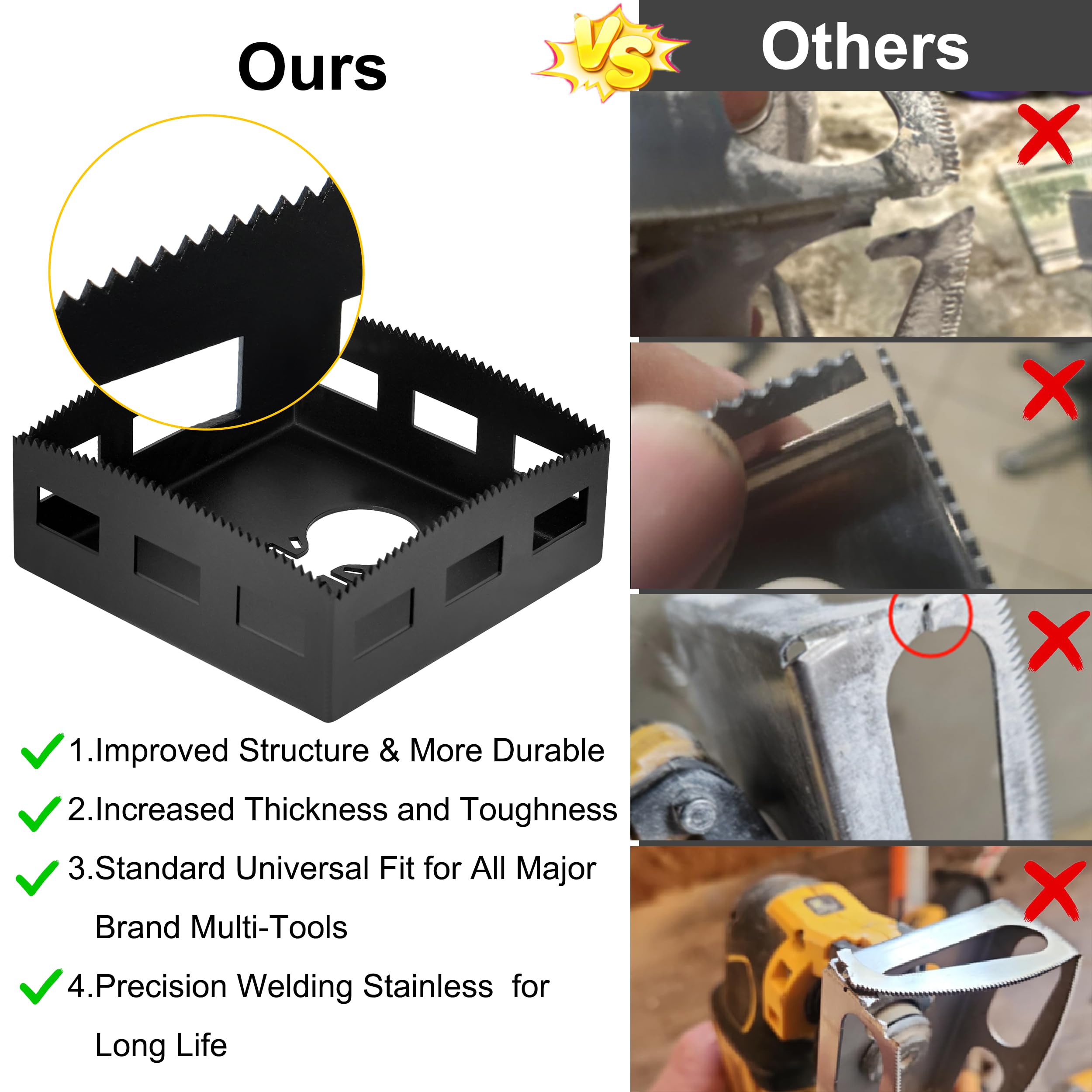 iqihan square slot cutter stainless steel finish resists rust for lasting cuts.