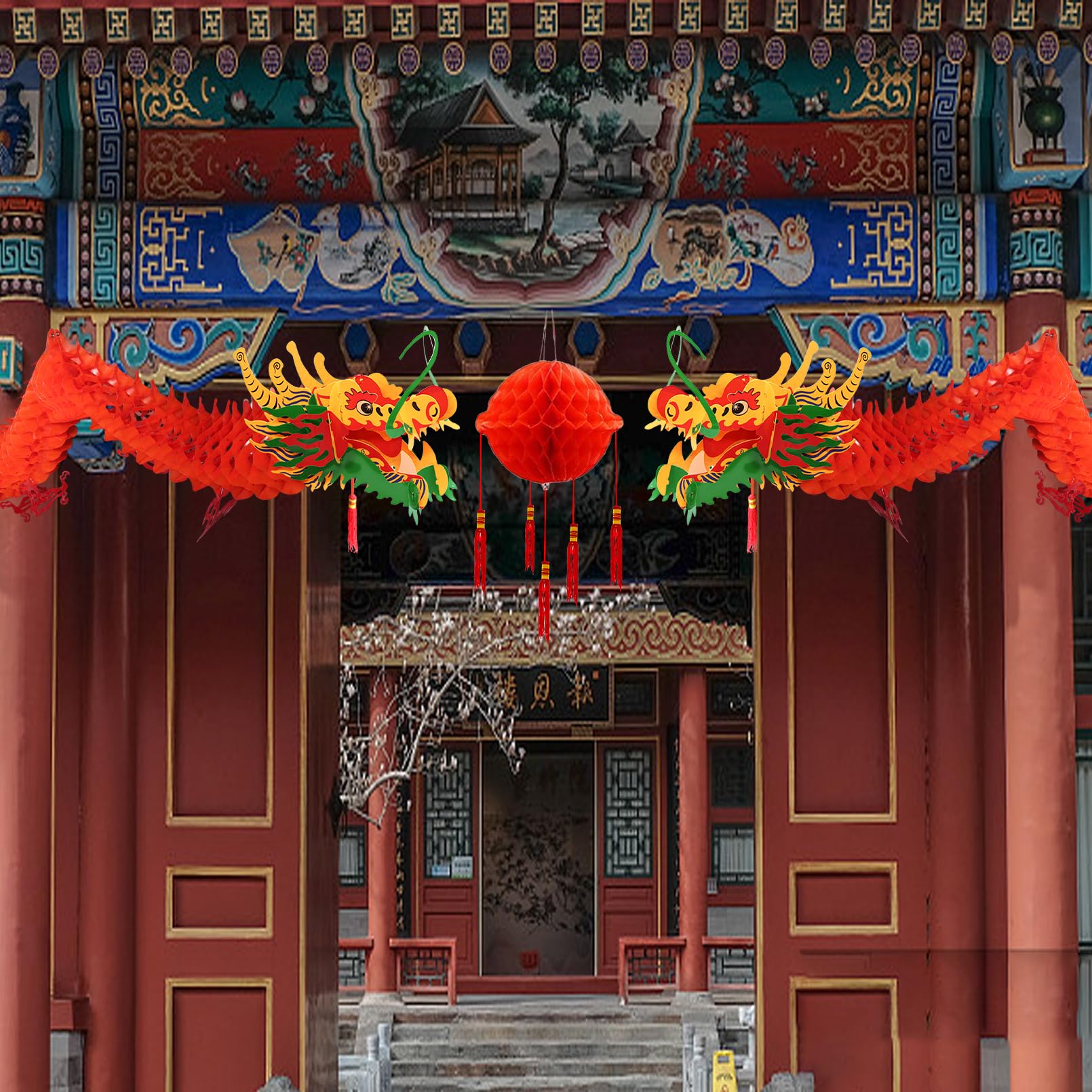 IRmm red lanterns, 15 cm, ideal for doors and windows.